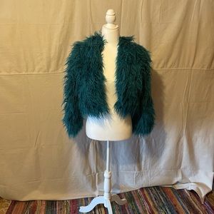 Blue faux fur jacket